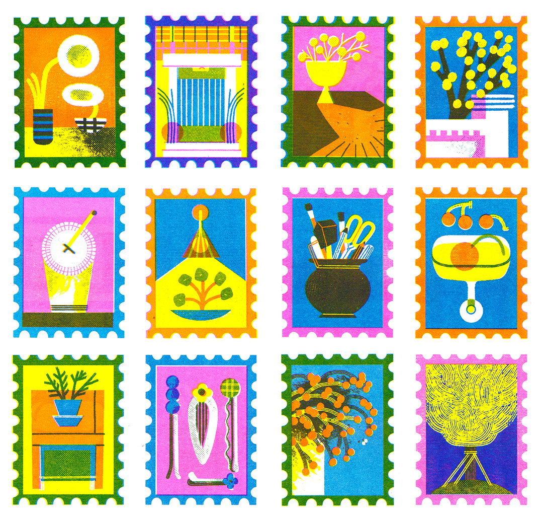 Kelly Belter on stamps, vintage matchbooks, and coins — the joys of illustration in the smallest of places