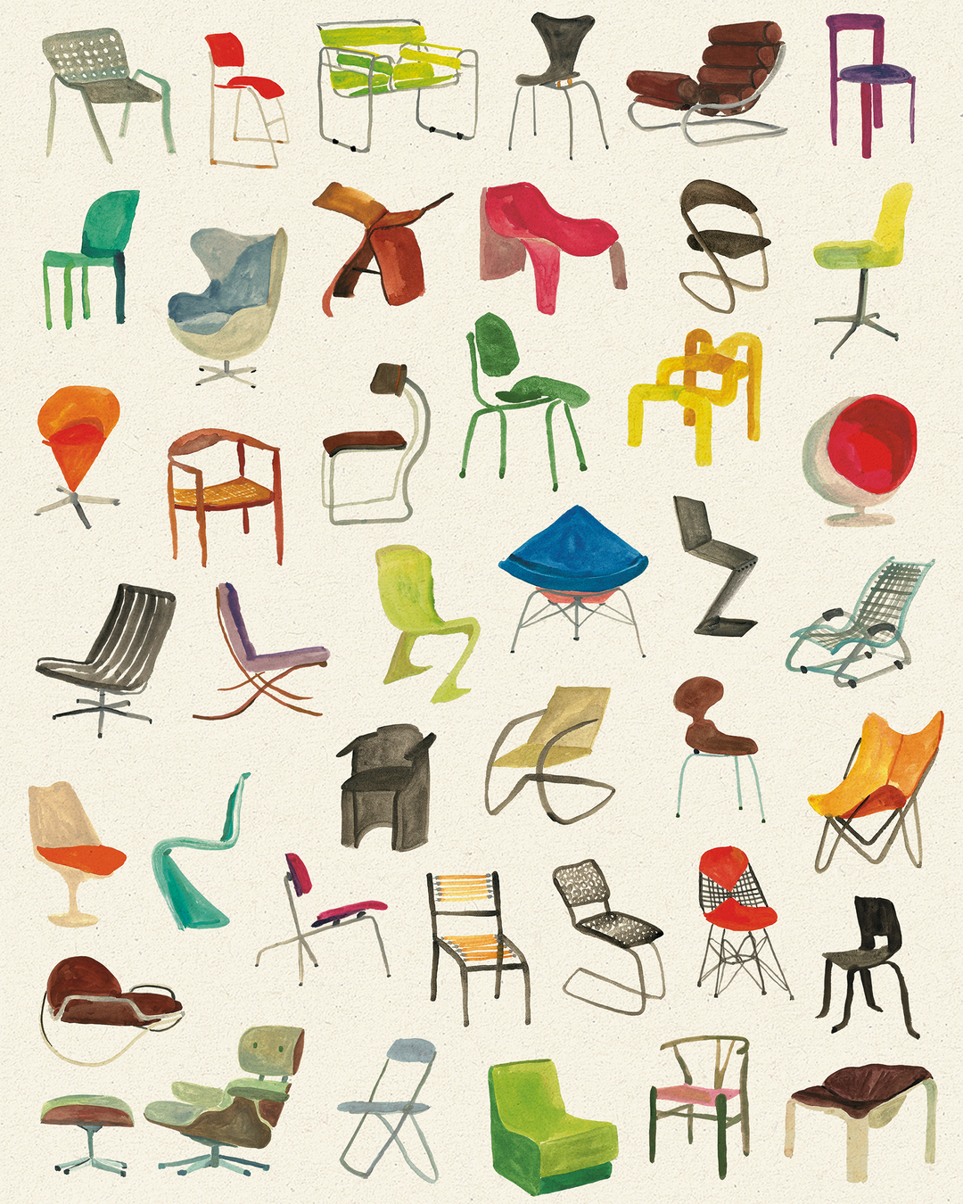 Kick back and enjoy Karin Meenen’s drawings of well-designed chairs