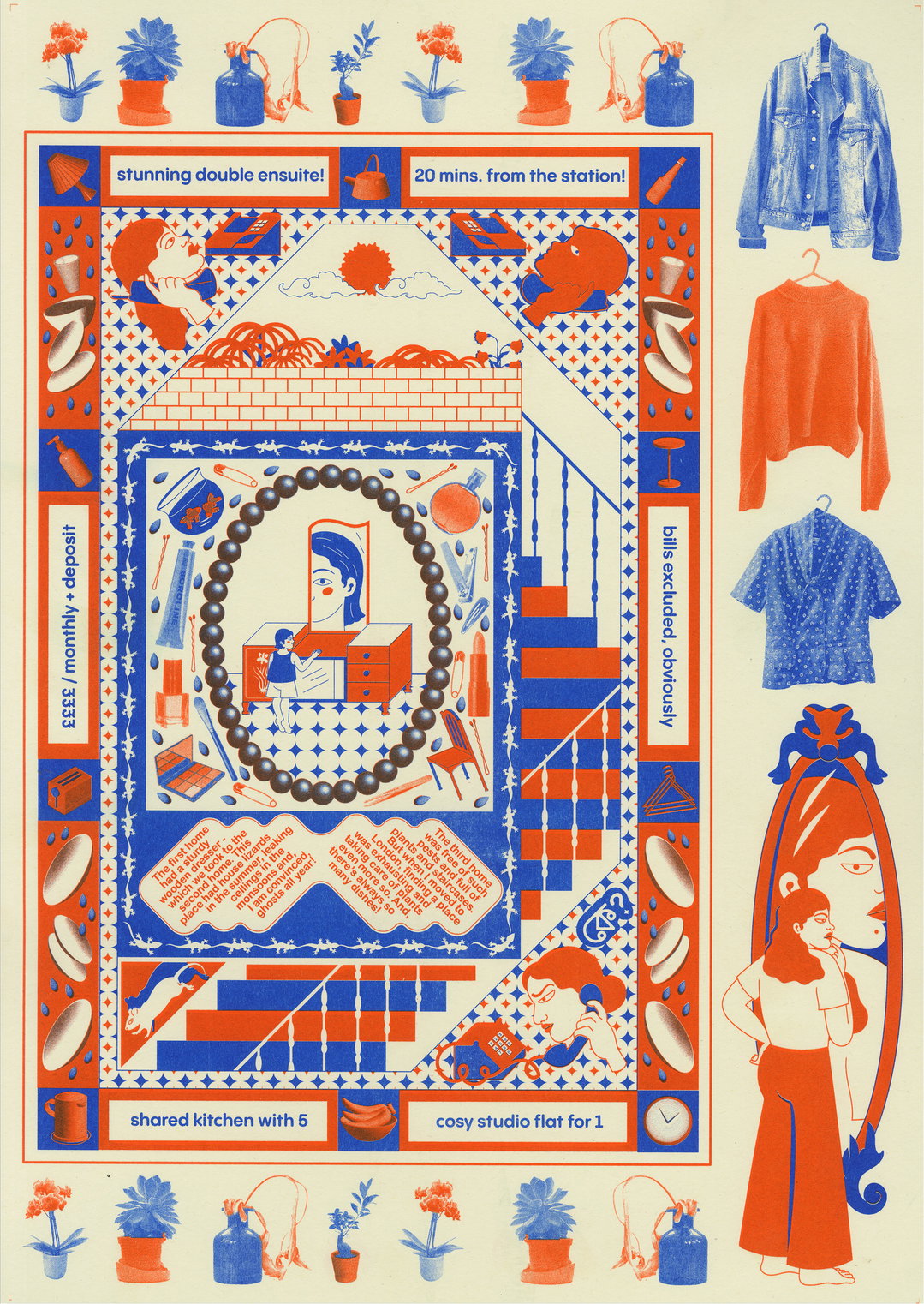 Reya Ahmed’s rich and autobiographical Risograph work evokes feelings of nostalgia