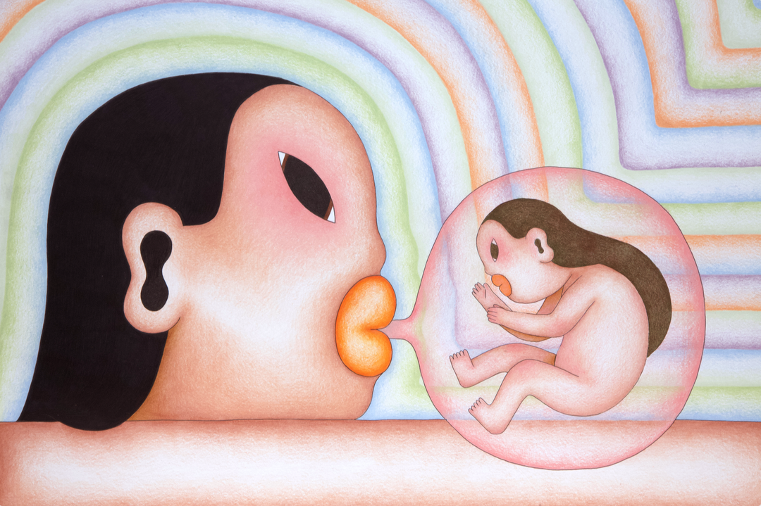 2.Sierra Metro_Haein Kim_Bubblegum Birth_2022_Colour pencils. gel pen and black marker on paper_42x29.7cm.png