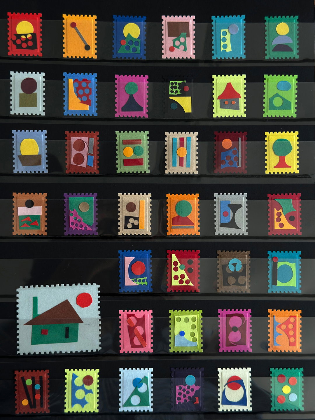 Makitoy turns daily observations into stamp-sized collages of paper and colour