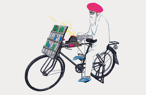 Illustrator Sameer Kulavoor brings Bombay's bicycles to life with real flair and vitality