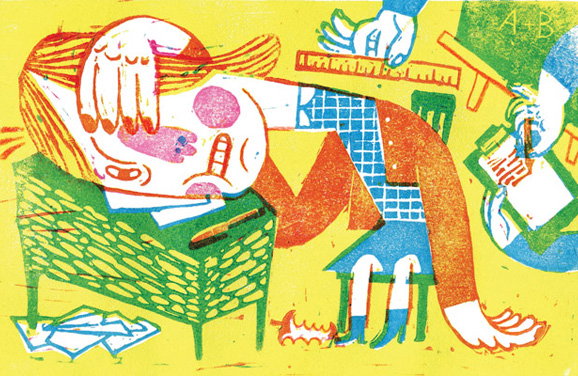 JooHee Yoon uses traditional printmaking techniques to create beautiful illustrations