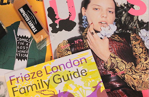 Earwax, animal posters, magazines and a Frieze family guide looking fancy, yup things is here! 