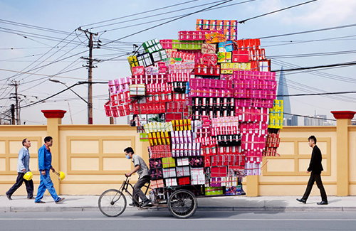 Staggering leg-powered wide loads courtesy of Alain Delorme's Totems