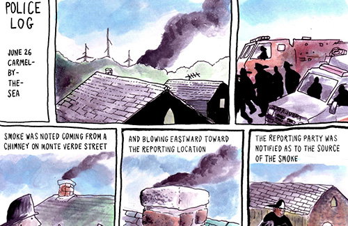 Owen Cook’s wonderful comics made from the Carmel Pine Cone police log