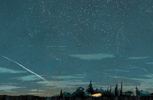 Introducing...Anton Van Hertbruggen’s beautiful, spacious illustrations of star-gazing in surburbia