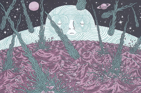 Illustration: Jesse Jacobs' giant ice monkeys and swirling