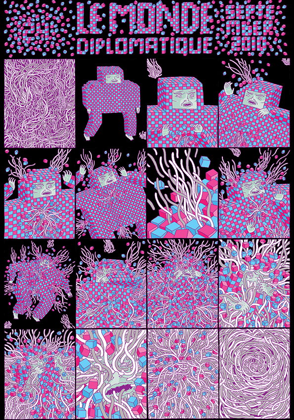 Illustration: Jesse Jacobs' giant ice monkeys and swirling