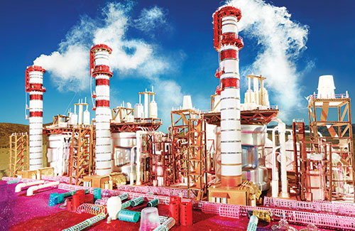 David LaChapelle's mind boggling sets of tiny miniatures, photographed in a jungle