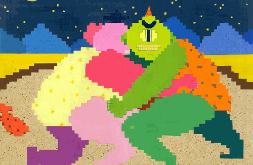 Goblins run riot in these pixelated paintings from Dayoung Cho