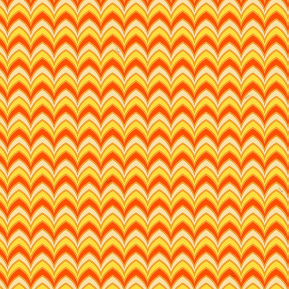 A repeating pattern of sharp, undulating zig-zags in shades of orange, yellow and cream. The lines create a rhythmic, optical effect across the entire frame.