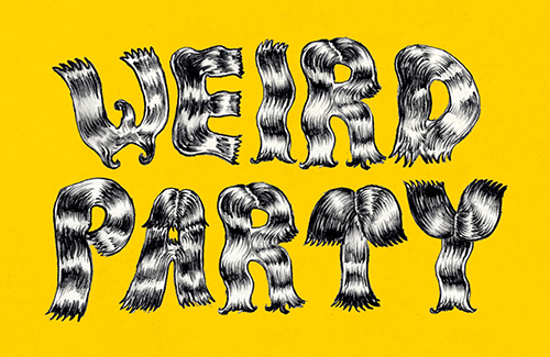 Brill poster designer Jaime Zuverza shows off his hand-drawn type