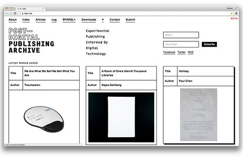 P-DPA is a user generated archive of developments in digital publishing