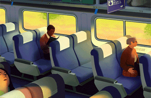 Intricate GIFs depicting modern life from illustrator Rebecca Mock