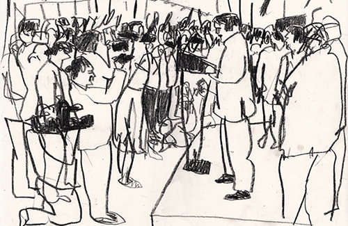 Election night captured up close and personal by illustrator Matt Booker