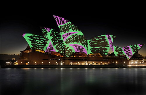 Universal Everything project hand-drawn animations on Sydney Opera House