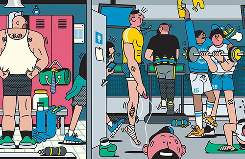 The people you can’t avoid at the gym, by illustrator Rami Niemi