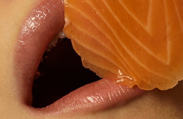 Russian photographer Erik Panov's latex and salmon themed fashion shoot