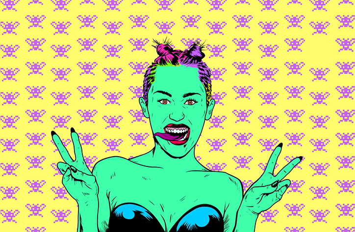 Kanye, Miley, Madonna and more in garish and satirical illustrations scrapped by MTV