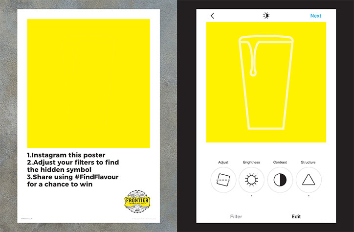 The Corner creates “blank” posters for Fuller’s that reveal secret imagery via Instagram