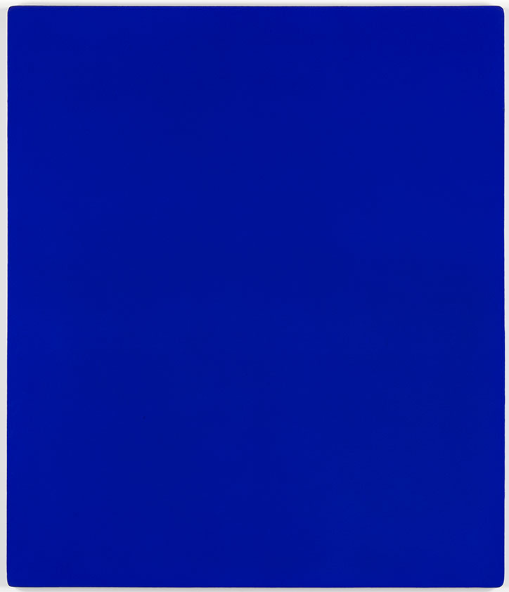 A solid block of deep blue colour fills the frame.