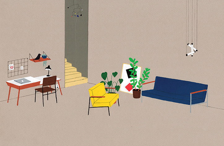Lianne Nixon’s Eames-inspired interior illustrations
