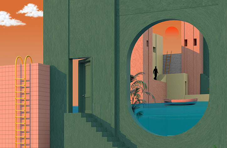 Kurdish illustrator Tishk Barzanji explores isolation and anxiety in his surrealist urban landscapes