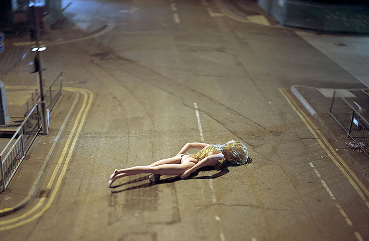 Enormous 20ft Barbies and bluebottles in real-life locations, by photographer Michael John Hunter