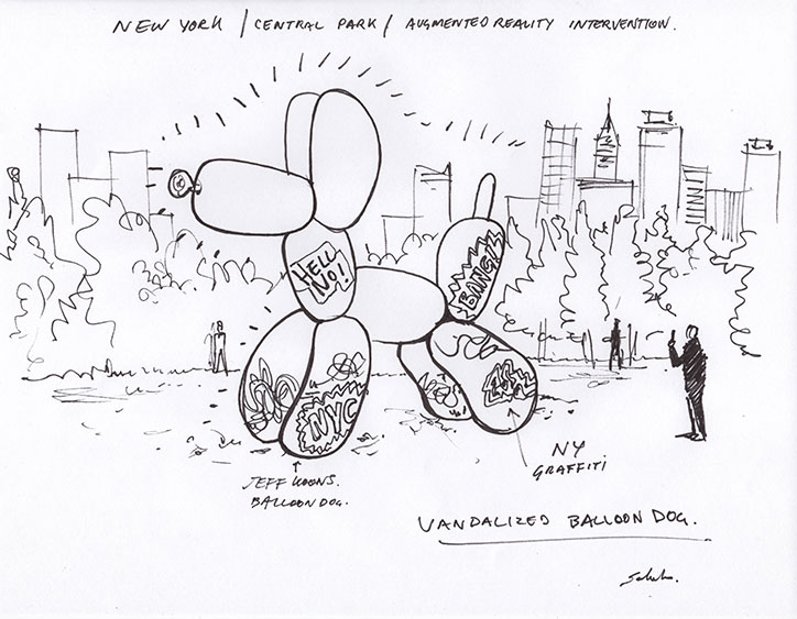 Sebastian-Errazuriz-vandalises-Snapchat-Jeff-Koons-Balloon-Dog-art-itsnicethat-sketch.jpg