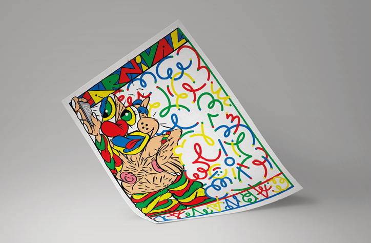 Bráulio Amado and Jordy van den Nieuwendijk co-design a Carnival-inspired Dropbox poster