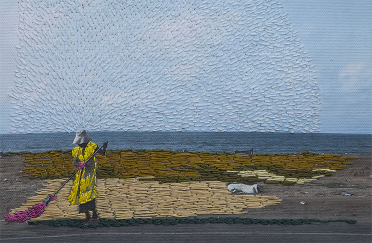 Joana Choumali’s beautifully embroidered photographs tackle the melancholy of a community in shock