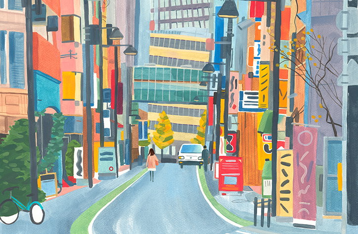 Grace Helmer's intricate paintings and sketchbook pages from a trip to Japan and Taiwan