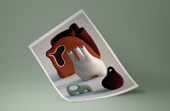 Crossing dimensions: digital artists Wang & Söderström turn Klas Ernflo's illustrations into a 3D still life