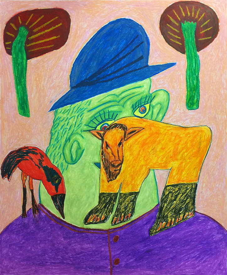JyanKu-TwoTreesTwoAnimalsandaGreenMan-Illustration-itsnicethat.jpg