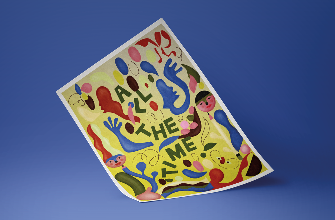 Nadia Hernández and Carlín Díaz fuse their characters, forms and colours in a poster celebrating workers