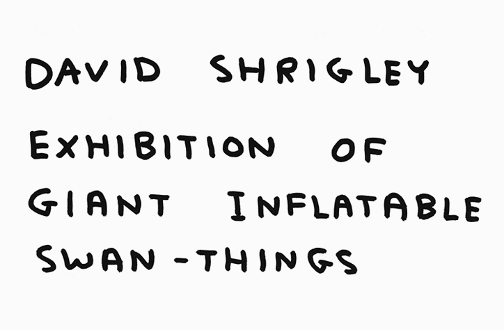 David Shrigley's Exhibition of Giant Inflatable Swan-things to open in Sweden