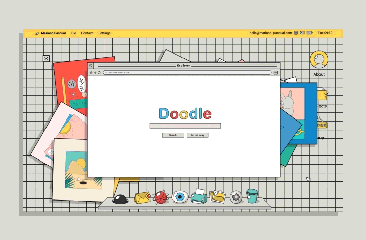 Illustrator Mariano Pascual's new website is an interactive and playful portal into his world