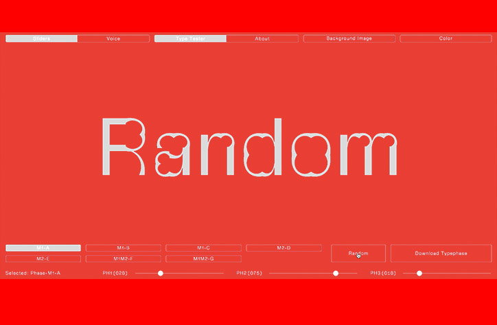 Phase, a generative type tool by Elias Hanzer, manipulates letters by hand or sound