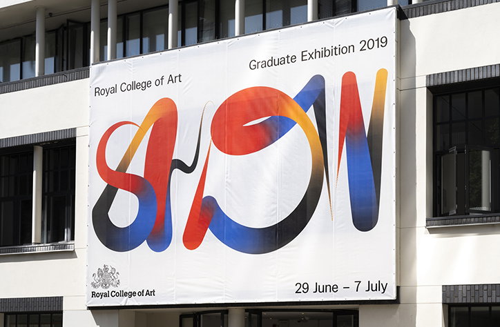 Regular Practice on returning back to the Royal College of Art for this year's show identity