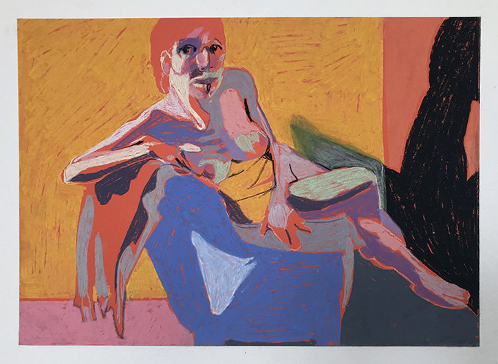 HesterFinch-NudeonOrangewithYellowWALL-PastelonPaper-Art-itsnicethat.jpg