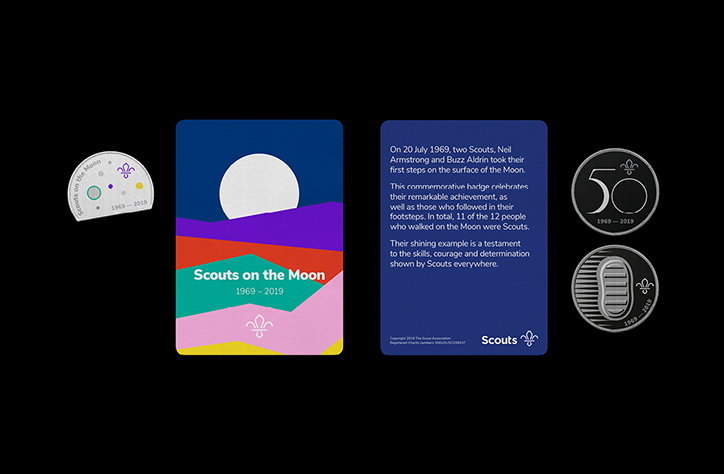 NotOnSunday celebrates the moon landing’s 50th anniversary with three badges for the Scouts