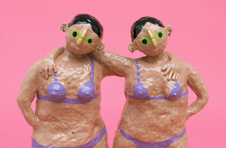 Amy Worrall’s ceramic figures explore the complexities of coming of age in the noughties