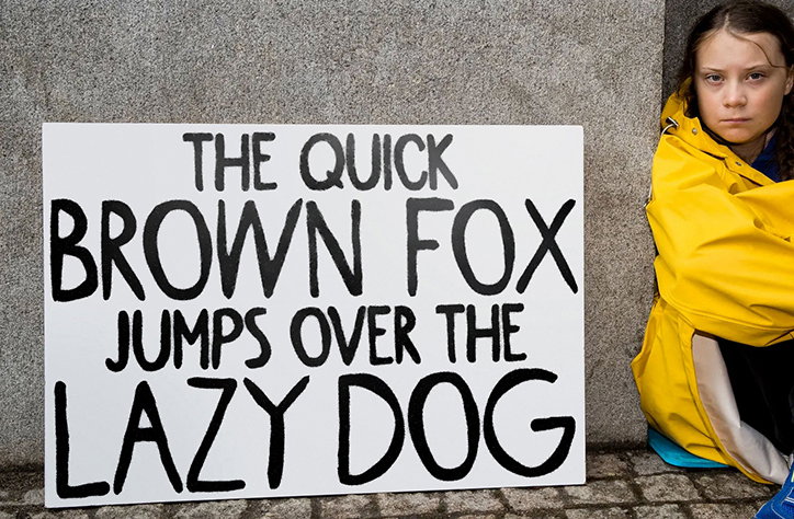 Greta Grotesk is a typeface in homage to the teenage activist’s handwriting