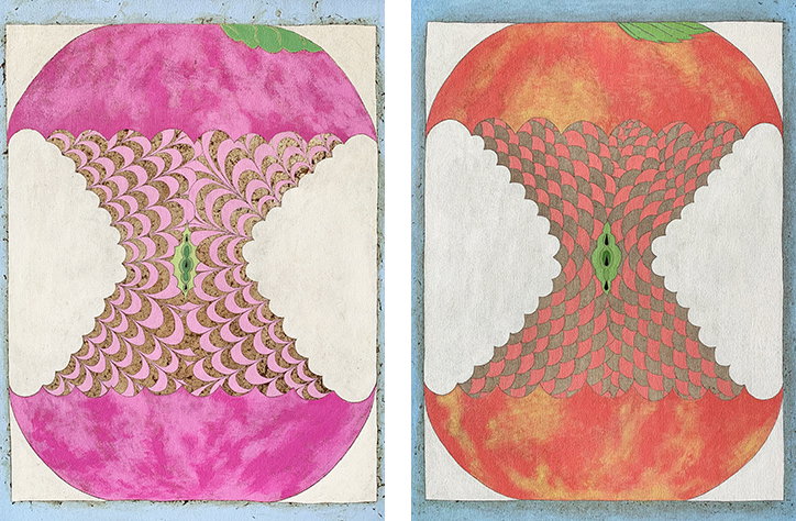 Sliced up eggs and peeled bananas: David Anderson paints a geometric fruit bowl