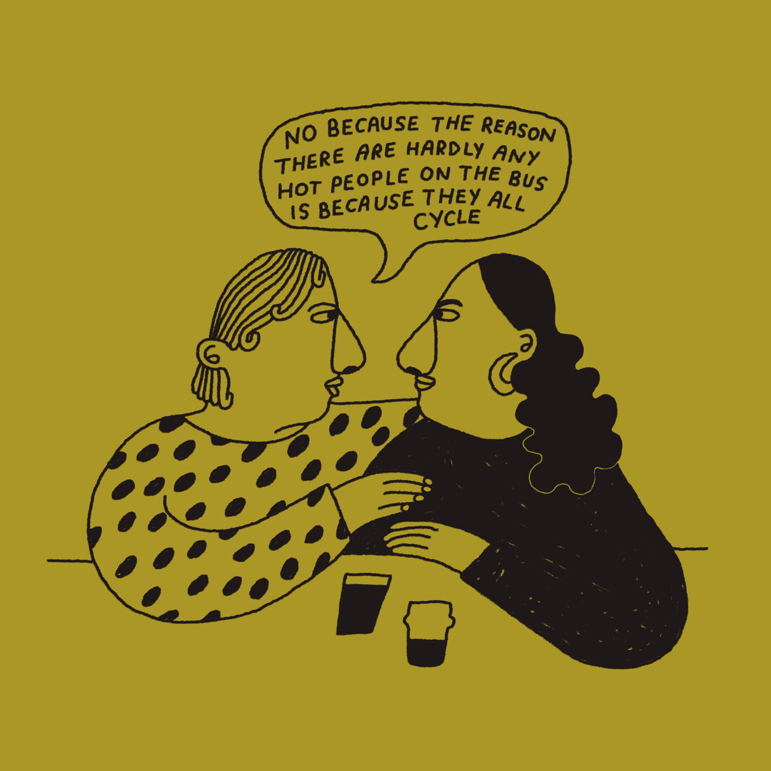 Edie Medley illustrates the conversations she overhears while working in a pub
