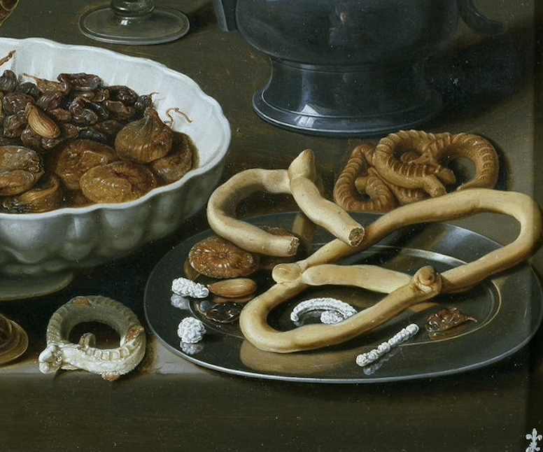 Clara Peeters Still Life with Flowers, Goblet and Dainties (1607-21) detail.png