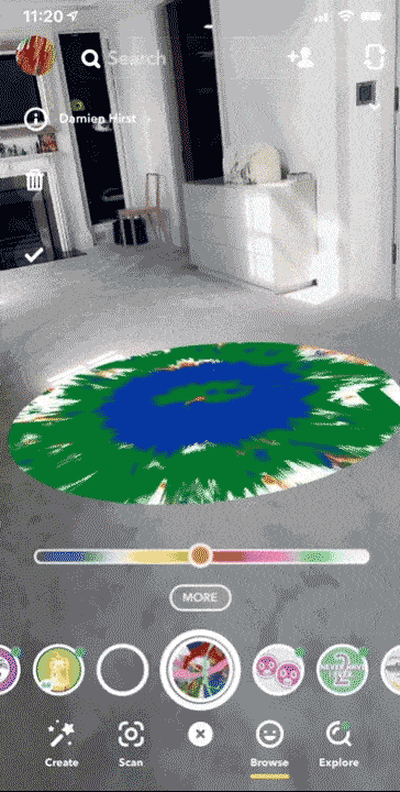 Damien hirst snapchat lens spin painting digital itsnicethat.gif