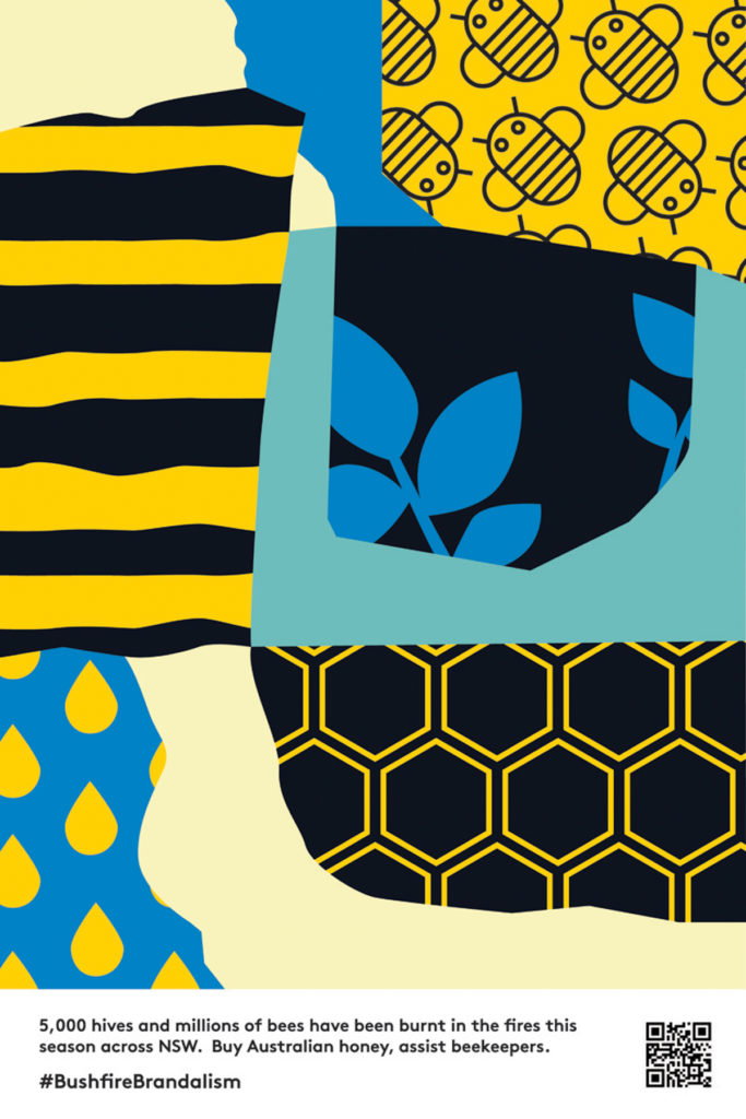 Dani-Hair-Bee-the-Cure-bushfire brandalism poster art itsnicethat.jpg