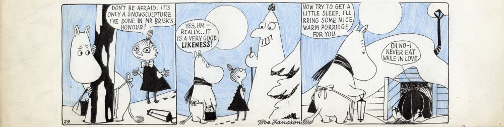 Tove Jansson: Moomin episode 5, strip 29, (1954) from London Evening News. Copyright © Moomin Characters